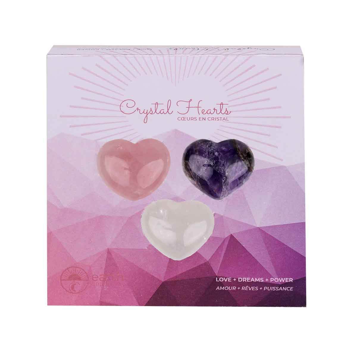 set de corazones de cristal